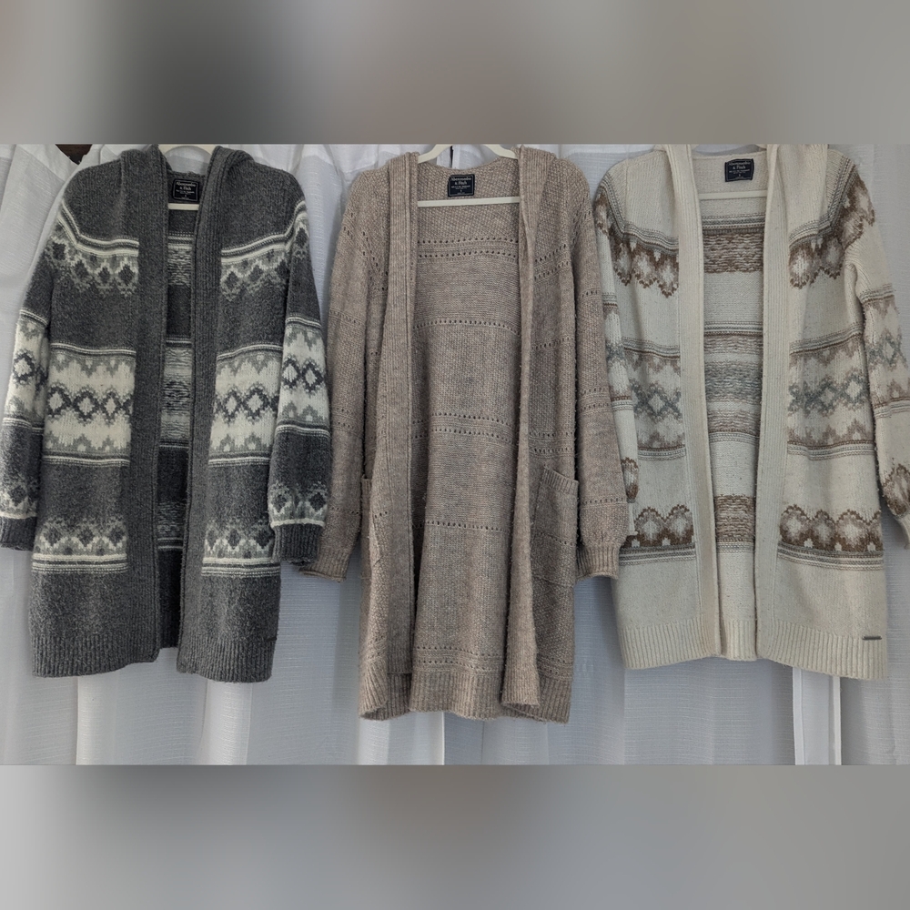 Abercrombie & Fitch Hooded Cardigan Sweater Bundle